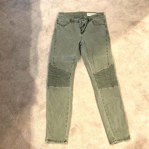 Cute stylish pale green jeans